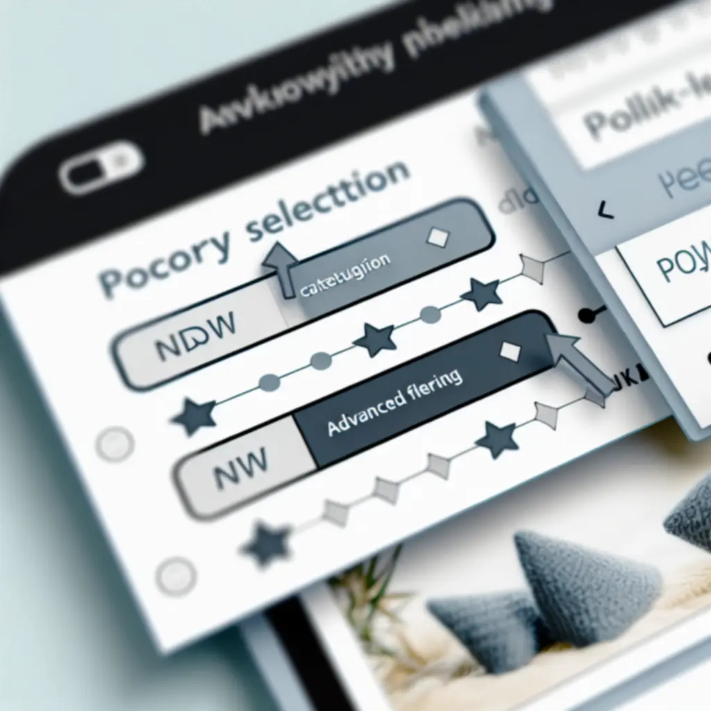 Panel filtrów kategorii, ceny i ocen w wyszukiwarce Marketlifepl