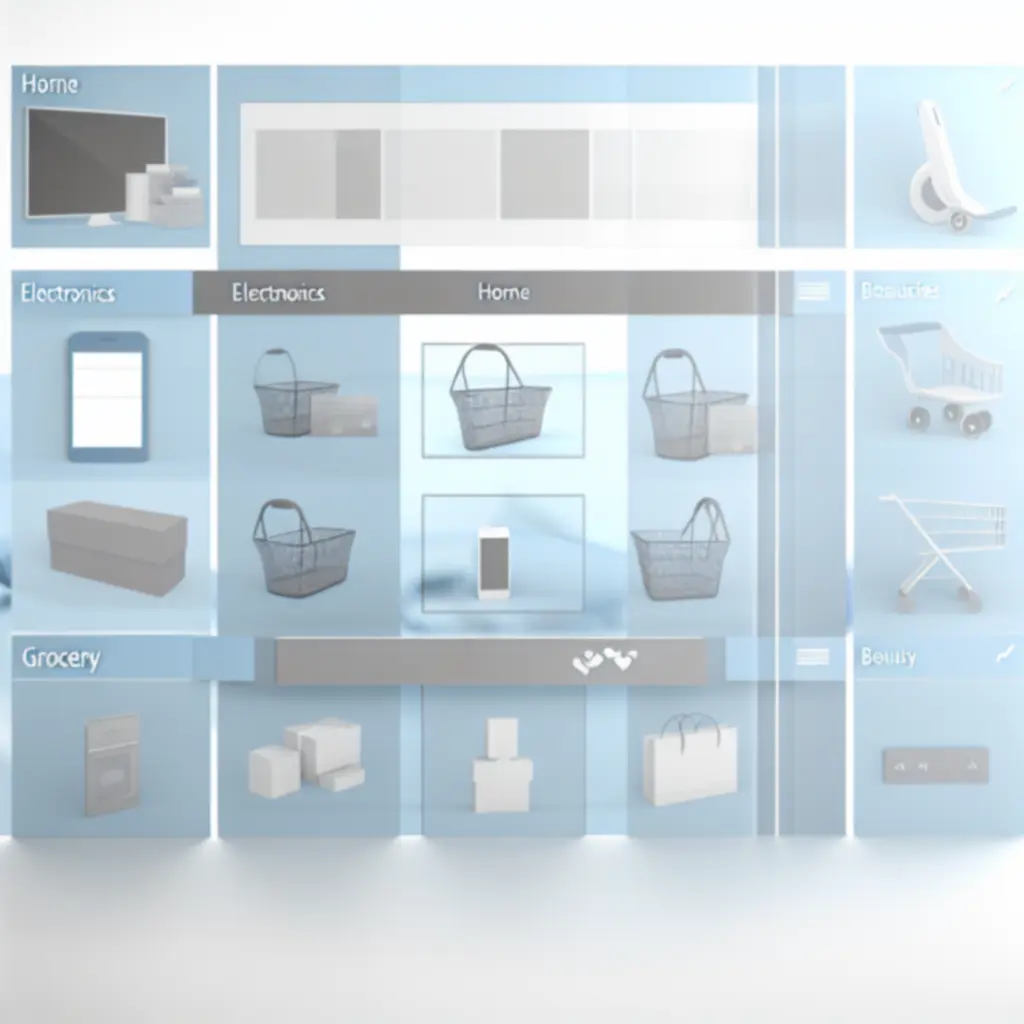 Przejrzysty widok kategorii produktów w nowoczesnym sklepie internetowym